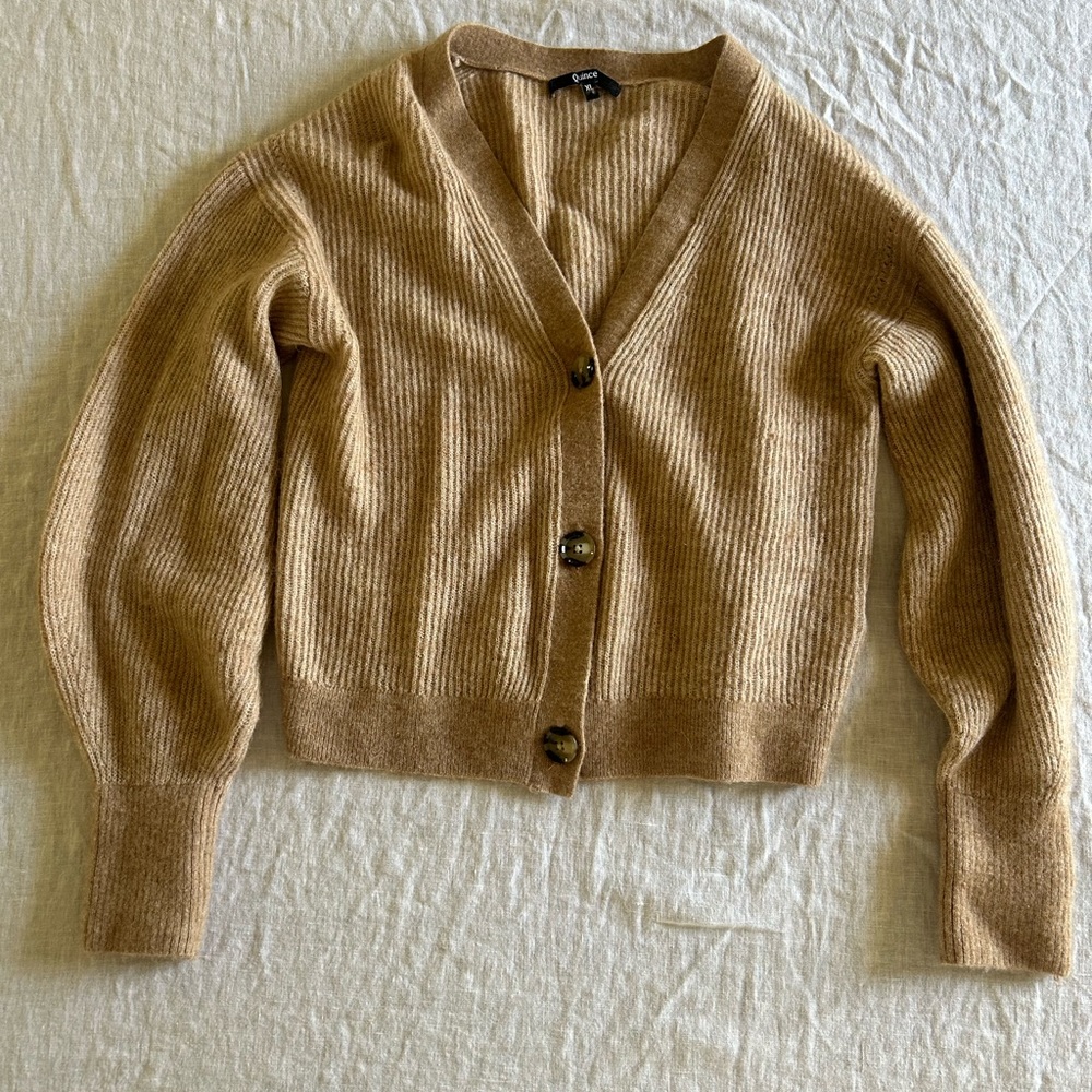 Quince Camel Button-Up Cardigan